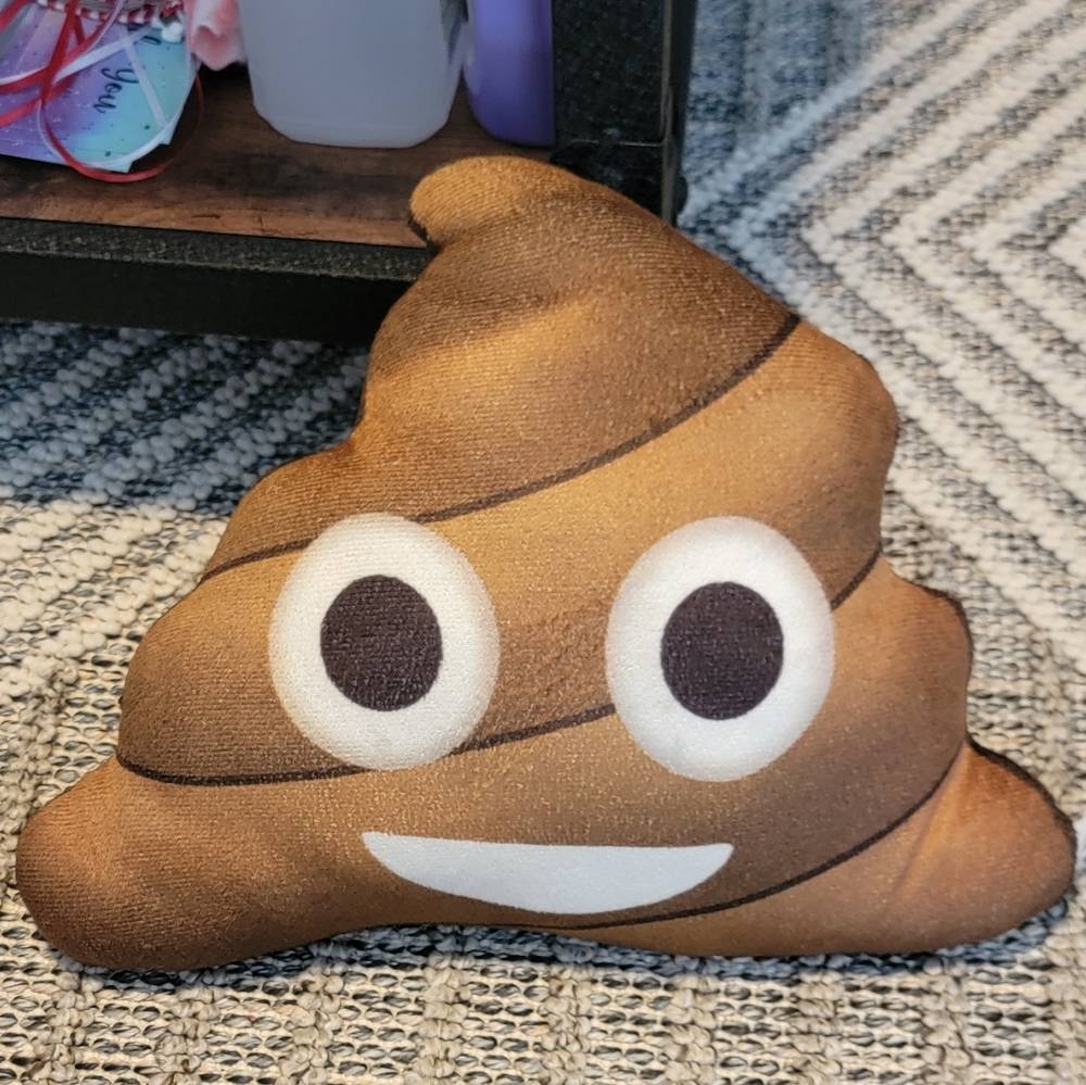 🔴 Poo Emoji Pillow Donut Phrase on Back